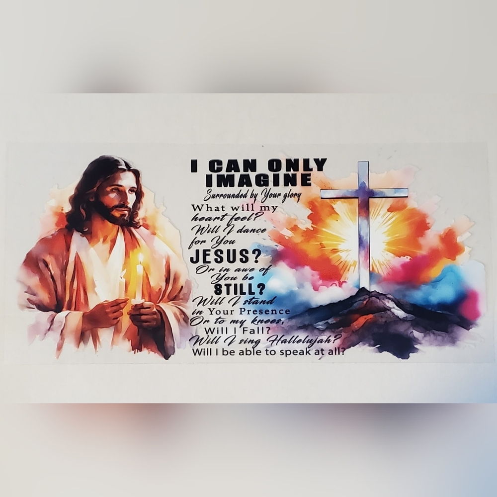 🌸3/$10 Faith Jesus Cross UV DTF cup wrap transfer stickers Diy